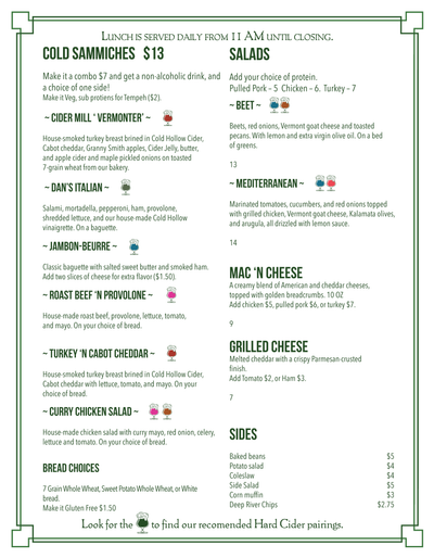 Lunch Menu