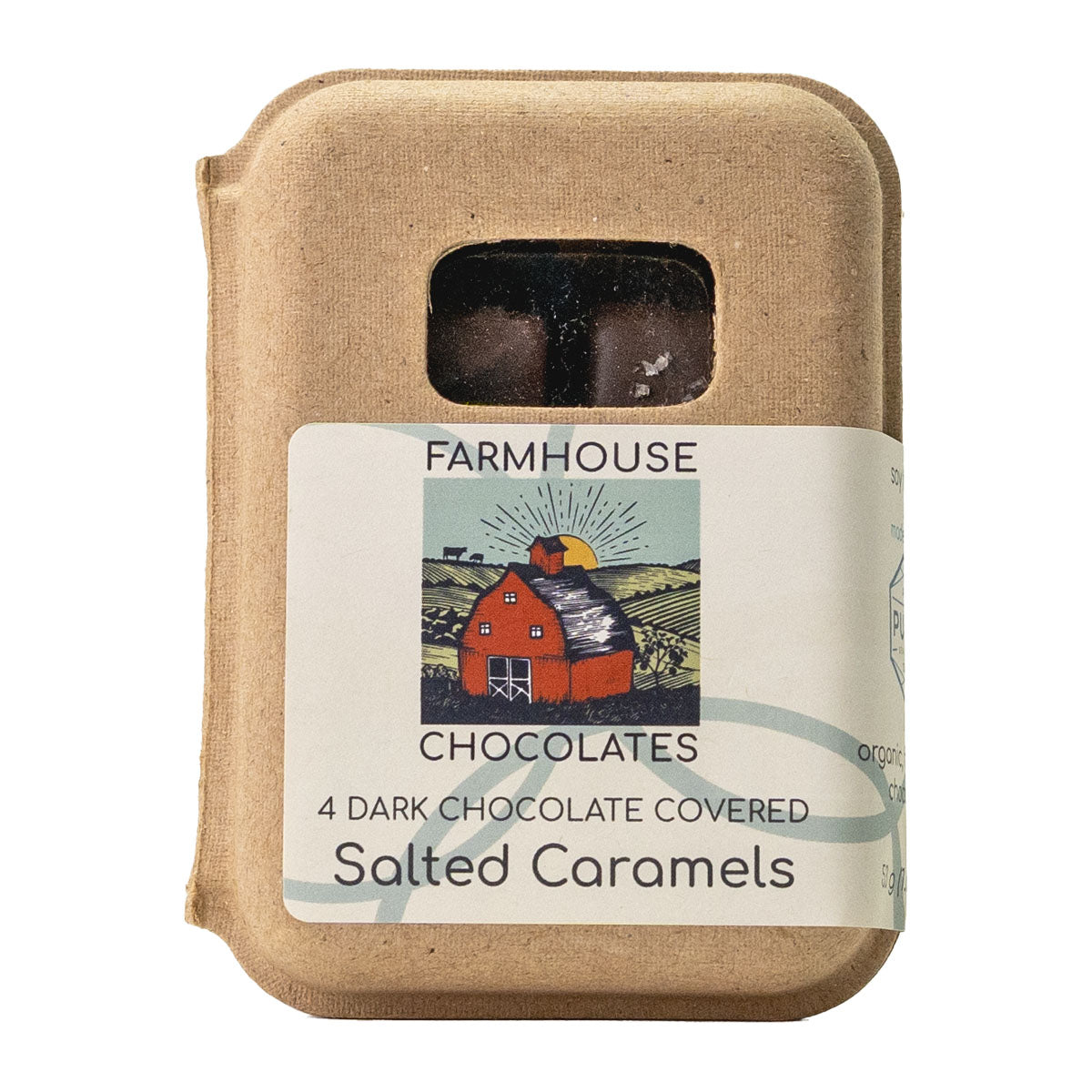 Farmhouse Chocolates - 4Pc Dark Chocolate Salted Caramels