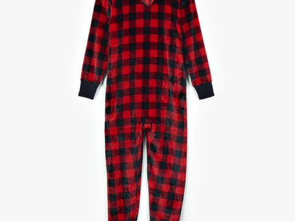 Buffalo Plaid Fleece Onesie (Adult)