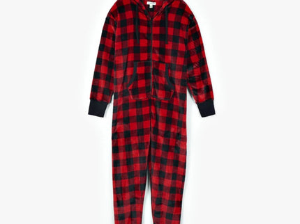 Buffalo Plaid Fleece Onesie (Adult)