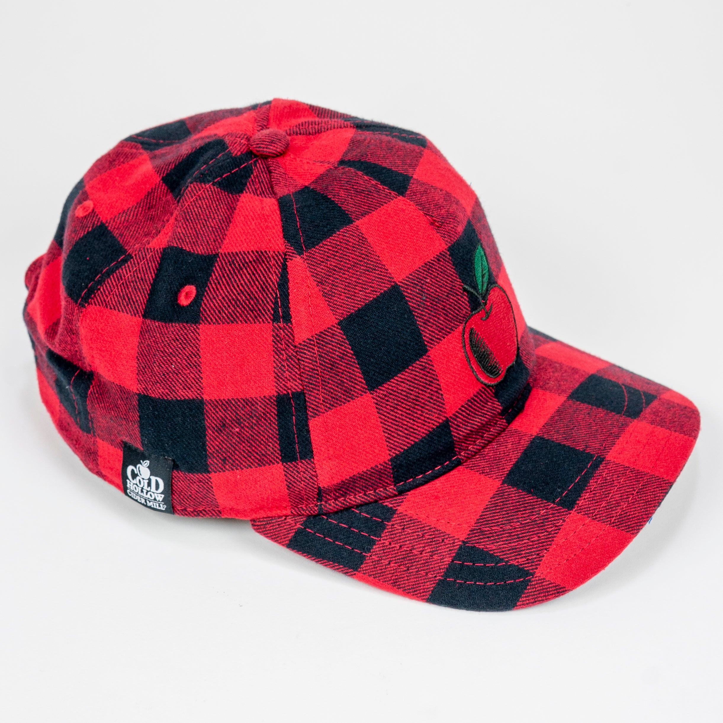 Cold Hollow - Red & Black Checkered Hat with Apple Patch