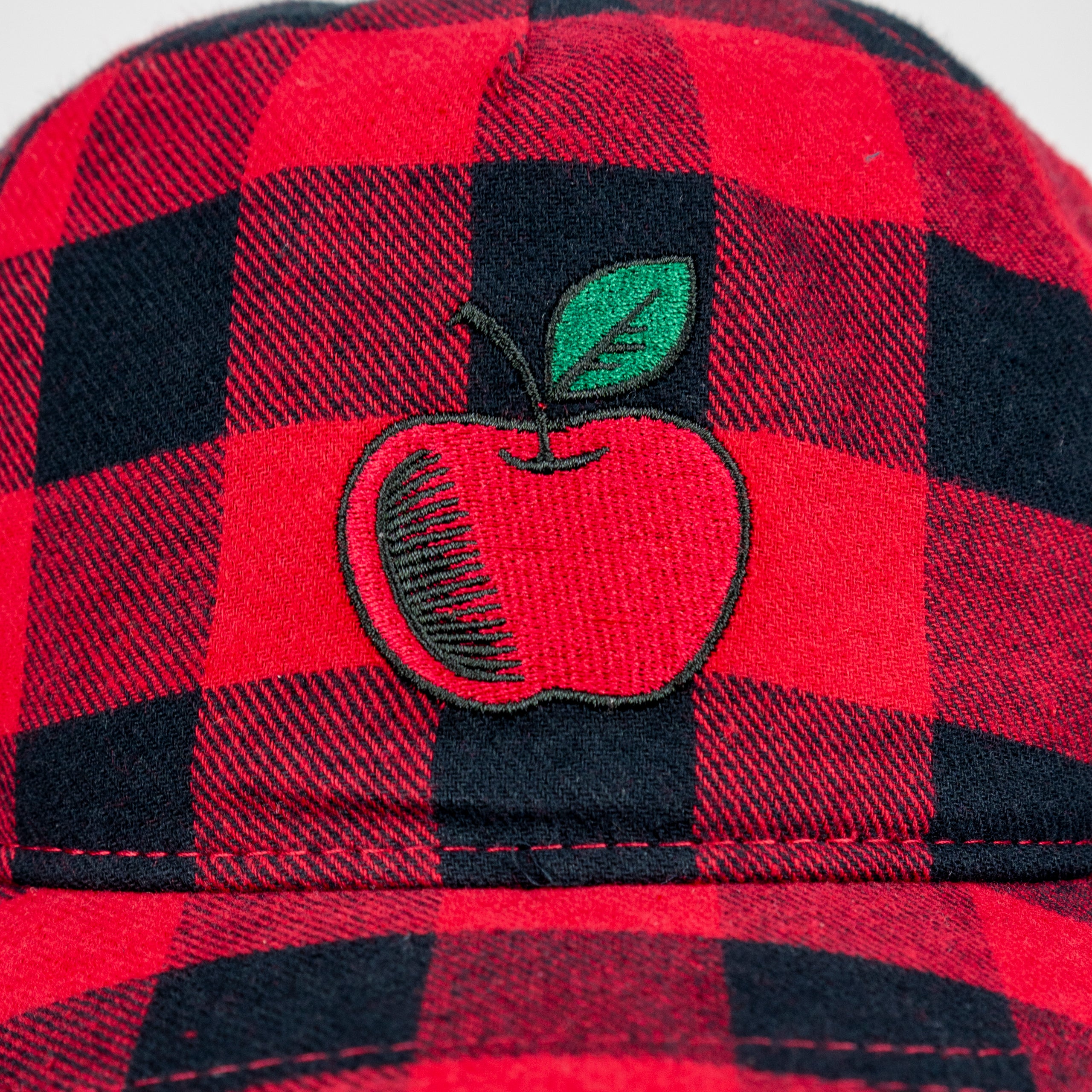 Cold Hollow - Red & Black Checkered Hat with Apple Patch