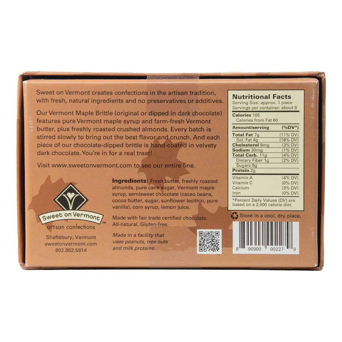 Sweet on Vermont Chocolate - Dipped Maple Brittle with Almond