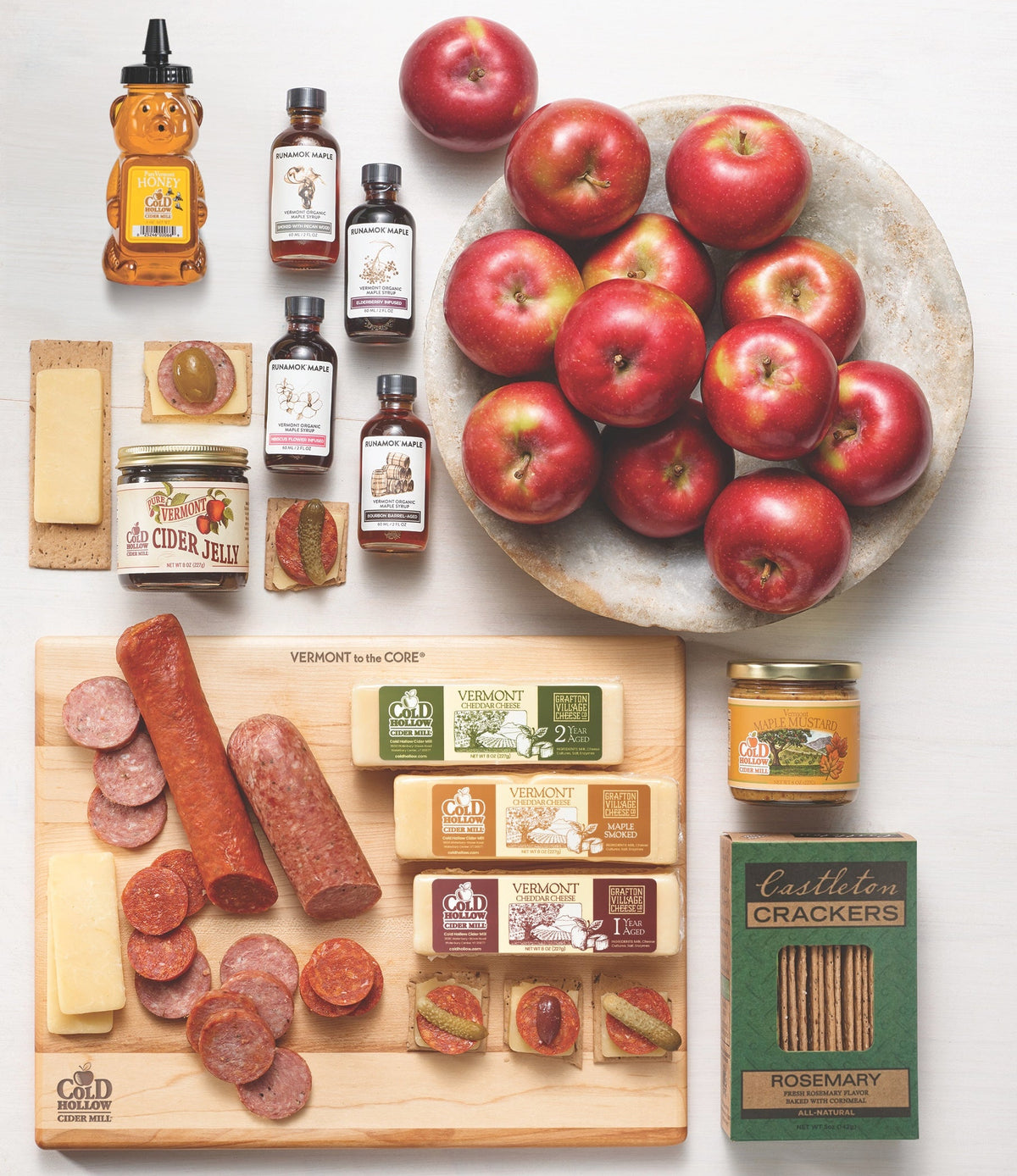 CEO (Chief Eating Officer) Gift Pack | Vermont Gourmet Gift Basket with Apples, Cheddar, and Maple